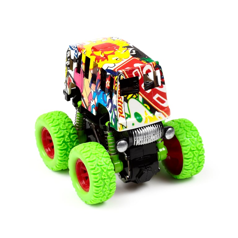Stunt Graffiti Bus - Kids Friction Action Toy, CE/UKCA Marked & EN71 Certified for Ages 3