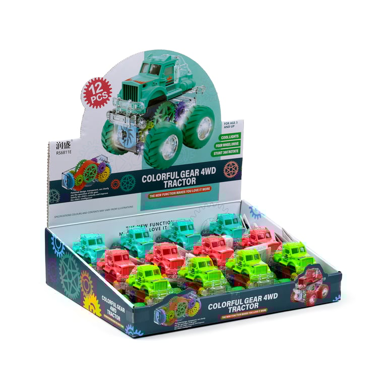 Kids Friction Action Stunt Tractor with Gears - CE/UKCA Marked and EN71 Safety Certified