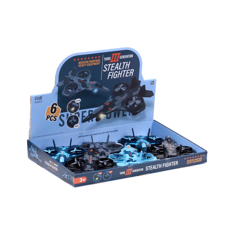 Plastic ABS Kids Stealth Fighter Friction Action Toy - CE/UKCA Marked & EN71 Compliant