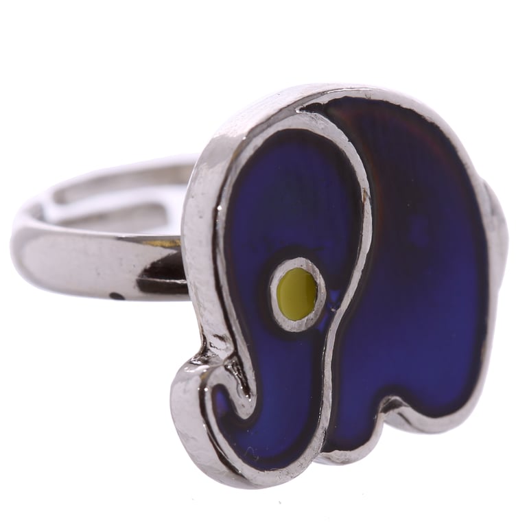 Adjustable Zinc and Imitation Rhodium Wildlife Animal Mood Ring - CE Marked