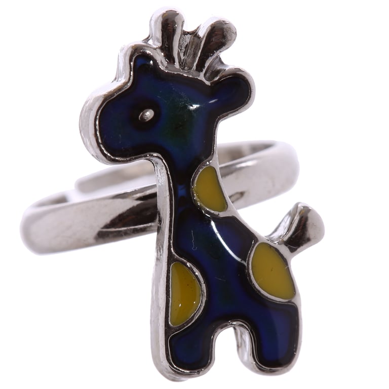 Adjustable Zinc and Imitation Rhodium Wildlife Animal Mood Ring - CE Marked