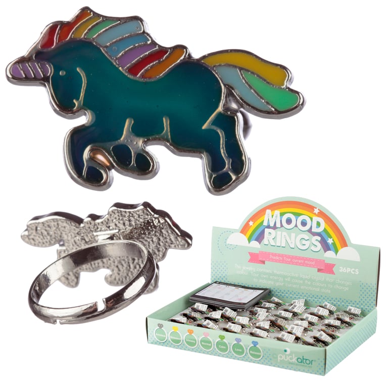 Enchanted Rainbows Unicorn Mood Ring - Adjustable Size, CE Marked & EN71 Compliant