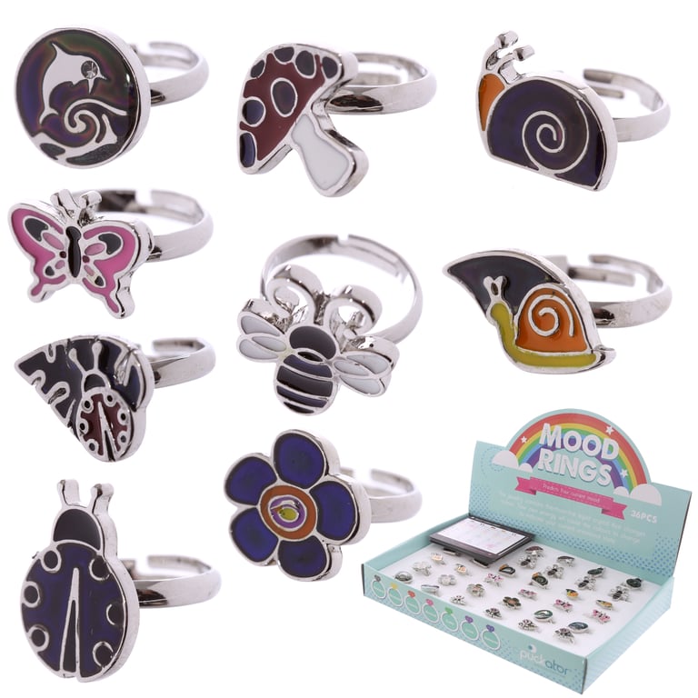 Animal & Flower Mood Ring - Adjustable and CE Marked Jewelry for Kids