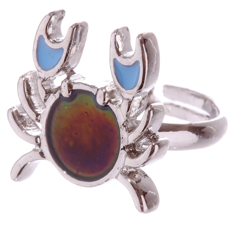 Sealife Mood Ring - Adjustable Zinc and Imitation Rhodium Jewelry CE Marked