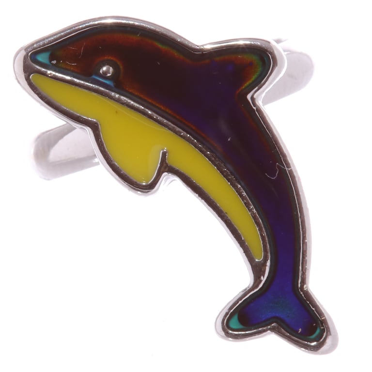 Sealife Mood Ring - Adjustable Zinc and Imitation Rhodium Jewelry CE Marked