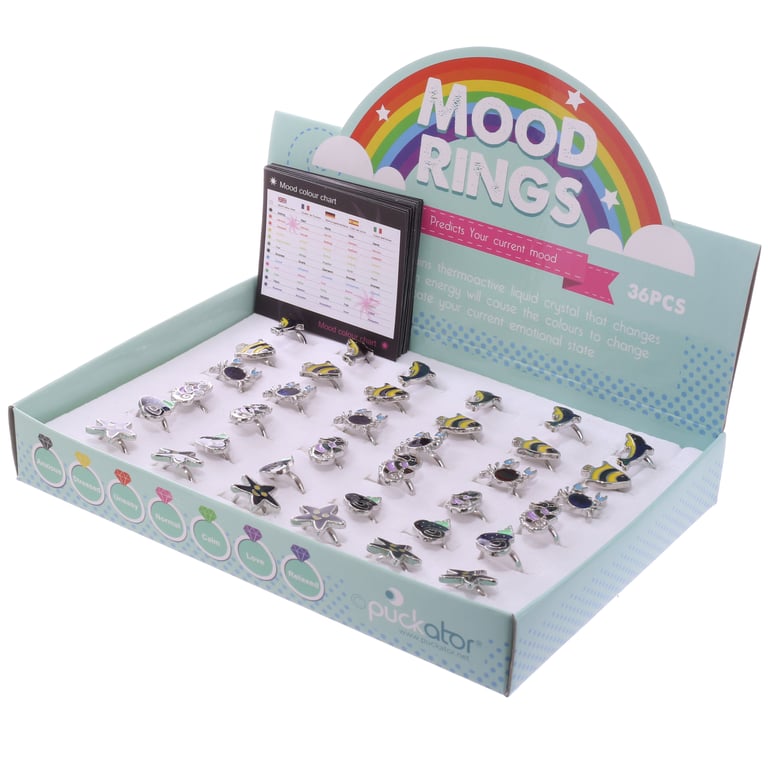 Sealife Mood Ring - Adjustable Zinc and Imitation Rhodium Jewelry CE Marked