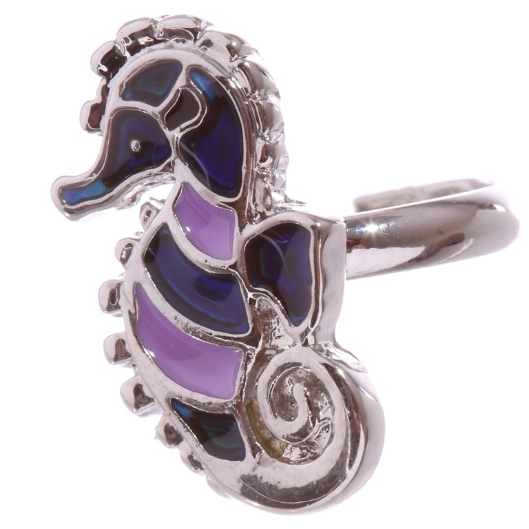 Sealife Mood Ring - Adjustable Zinc and Imitation Rhodium Jewelry CE Marked