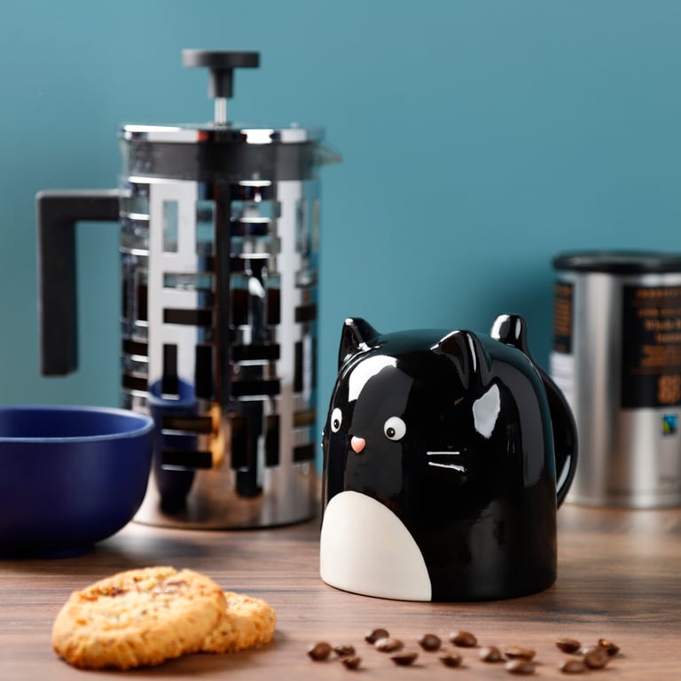 Ceramic Feline Farm Cat Upside Down Novelty Mug - 500ml Food Safe