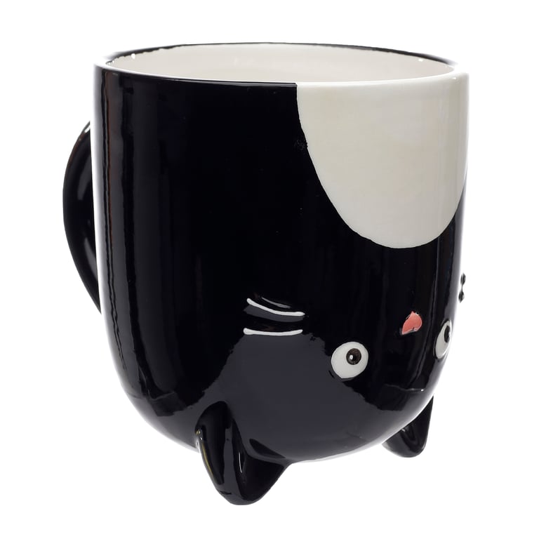 Ceramic Feline Farm Cat Upside Down Novelty Mug - 500ml Food Safe
