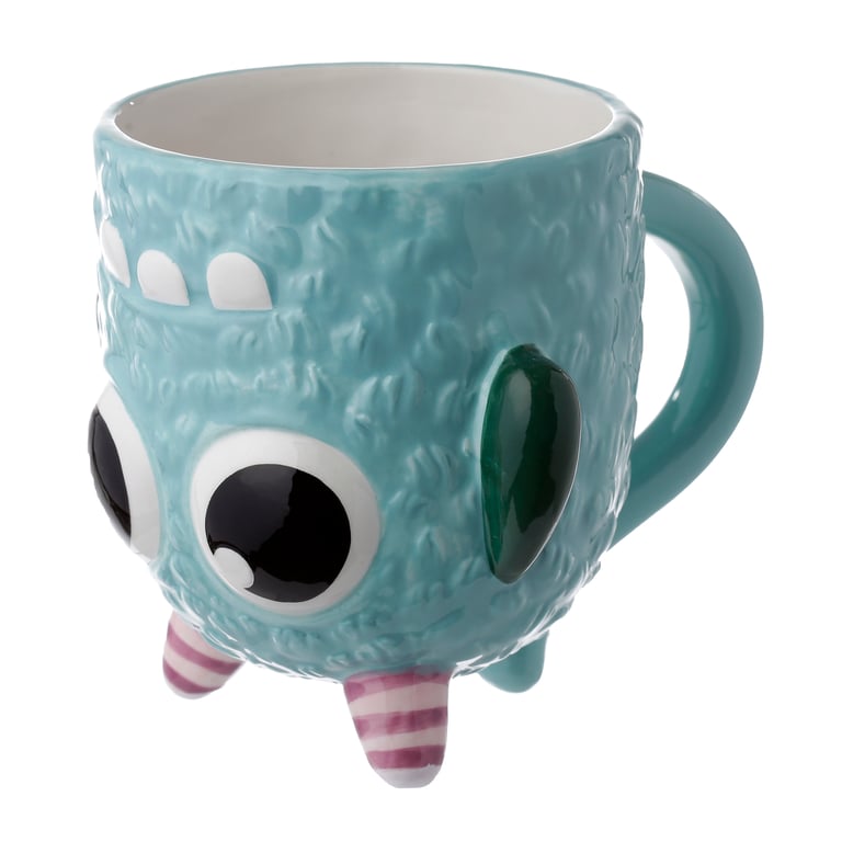 Ceramic Blue Monstarz Monster Novelty Upside Down Mug - 550ml, Dishwasher & Microwave Not Recommended