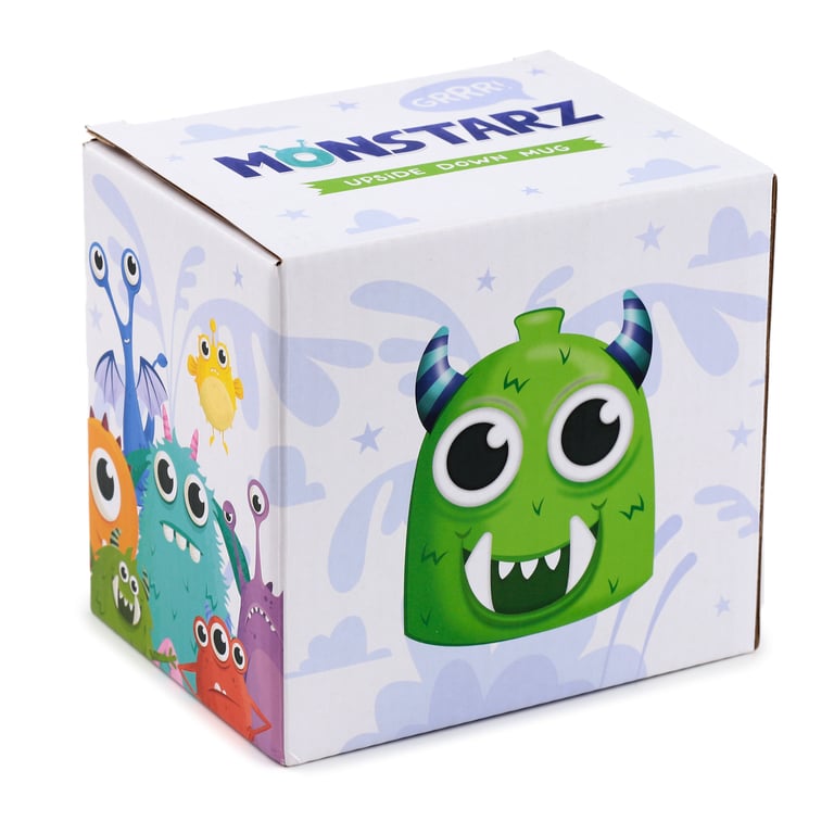 Novelty Upside Down Ceramic Dolomite Mug - Green Monstarz Monster Design