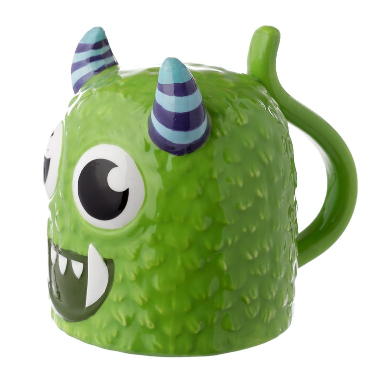 Novelty Upside Down Ceramic Dolomite Mug - Green Monstarz Monster Design