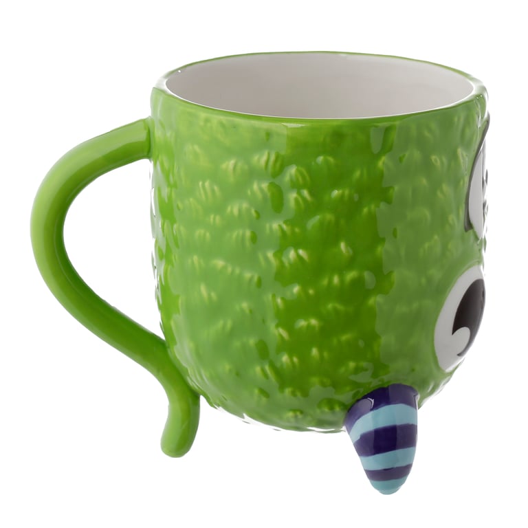 Novelty Upside Down Ceramic Dolomite Mug - Green Monstarz Monster Design