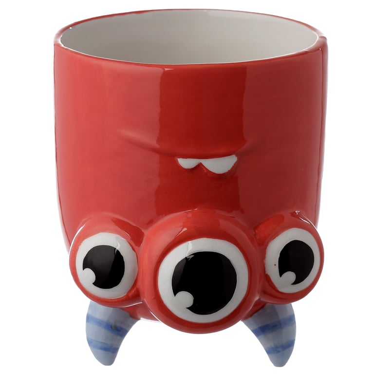 Novelty Upside Down Ceramic Monster Mug - 550ml Red