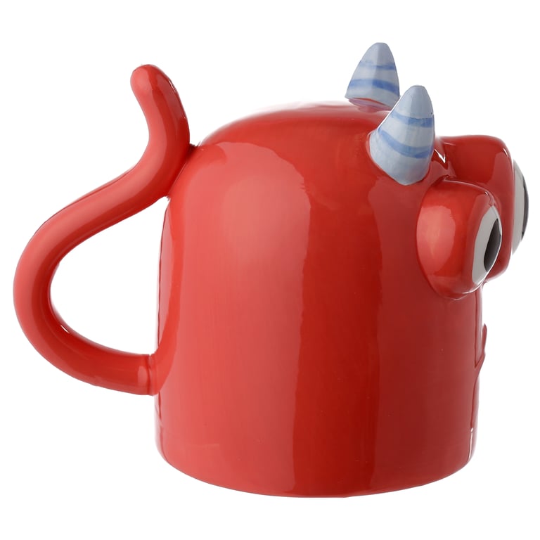 Novelty Upside Down Ceramic Monster Mug - 550ml Red