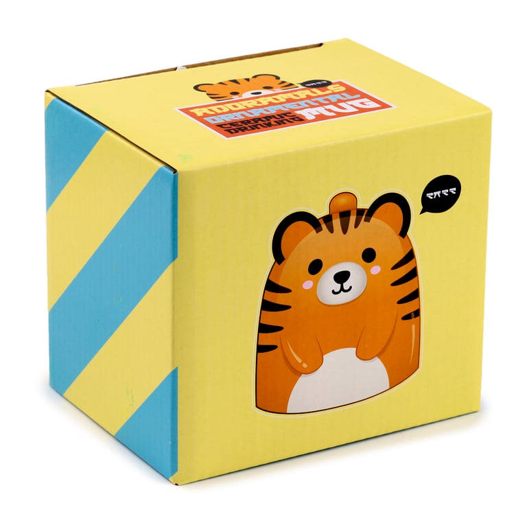 Adoramals Tiger Ceramic Novelty Upside Down Mug - 600ml Food Safe