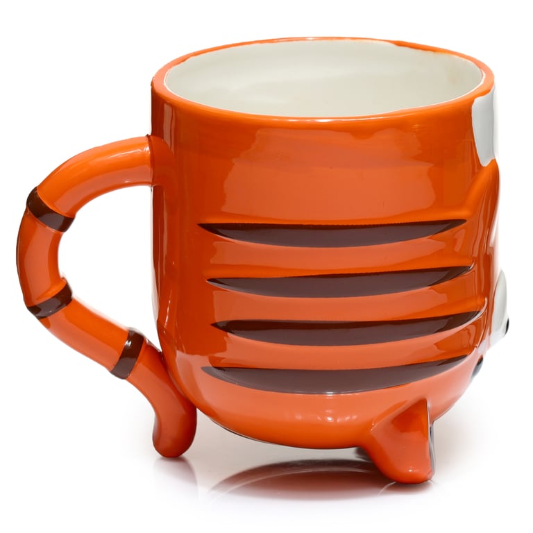 Adoramals Tiger Ceramic Novelty Upside Down Mug - 600ml Food Safe