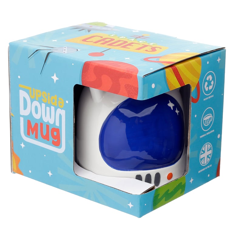Space Cadet Astronaut Ceramic Upside Down Mug - Dishwasher and Microwave Safe Free Design