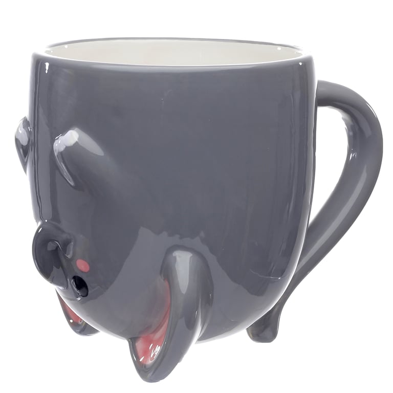 Adoramals Elephant Upside Down 550ml Ceramic Mug - Unique Design, Microwave Safe
