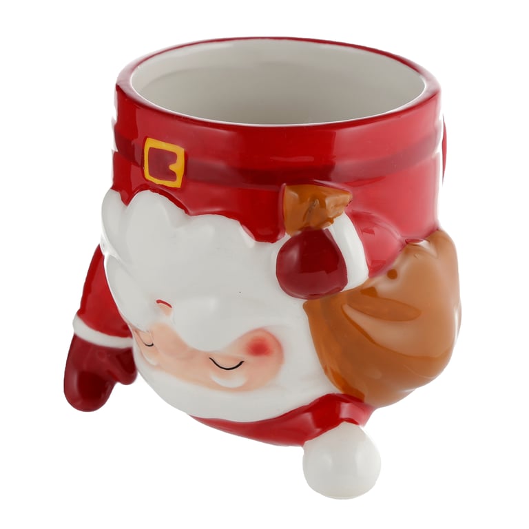 Christmas Santa Upside Down Ceramic Mug - 500ml Reversable Dishware