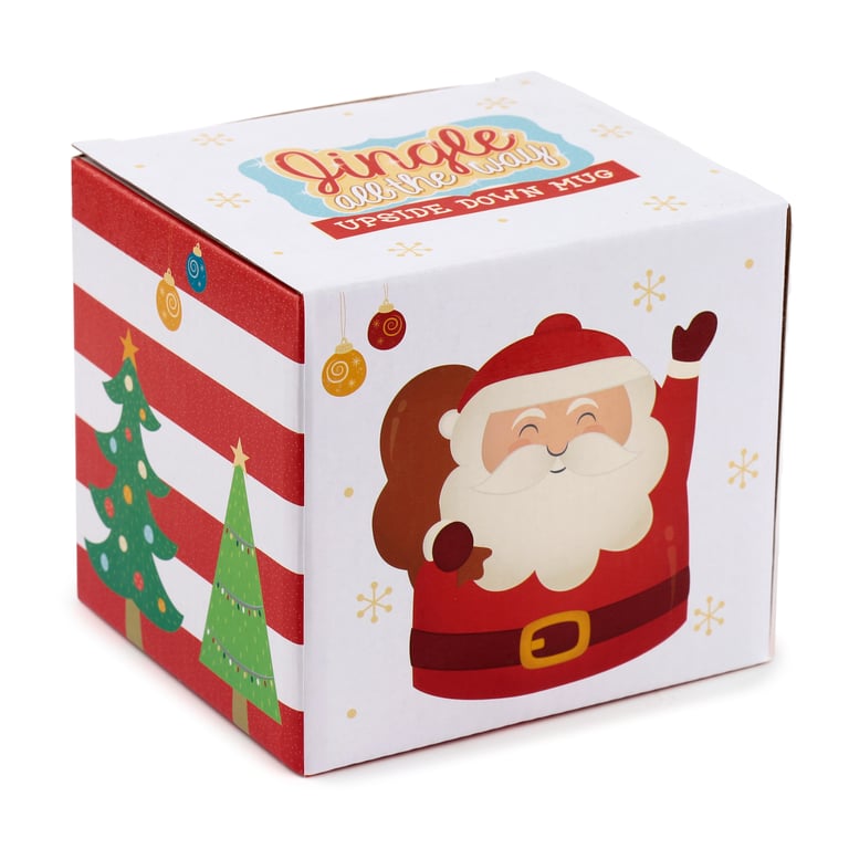 Christmas Santa Upside Down Ceramic Mug - 500ml Reversable Dishware