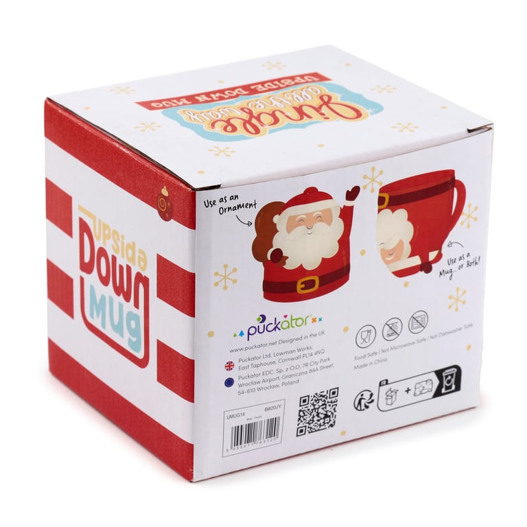 Christmas Santa Upside Down Ceramic Mug - 500ml Reversable Dishware