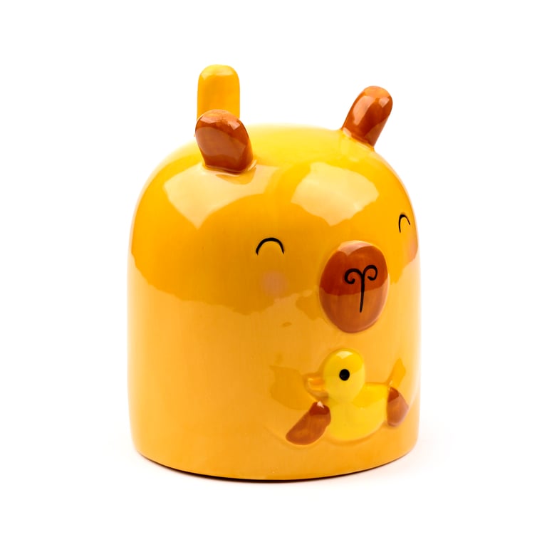 Novelty Upside Down Ceramic Capybara Mug - Handcrafted Dolomite Design, Microwave and Dishwasher Free