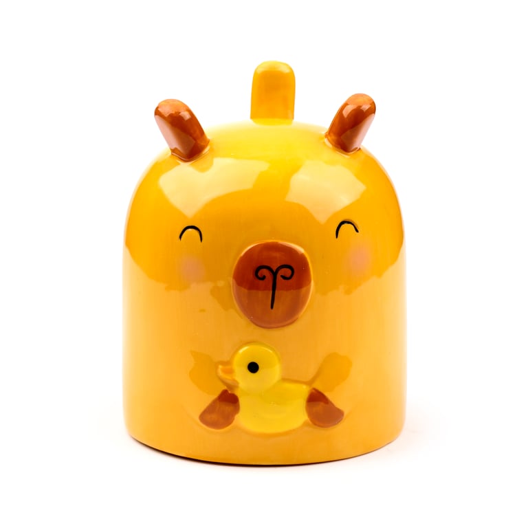 Novelty Upside Down Ceramic Capybara Mug - Handcrafted Dolomite Design, Microwave and Dishwasher Free