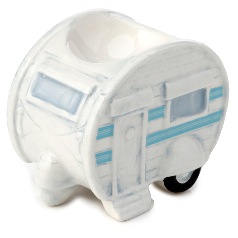 Ceramic Caravan Egg Cup - Dolomite Material, Food Safe & Microwave Safe Design