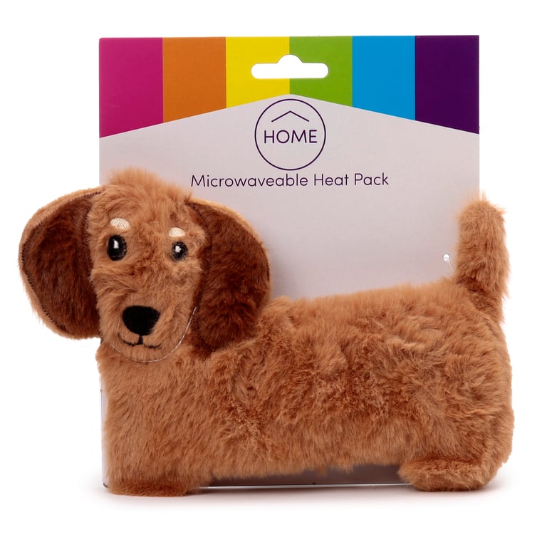 Microwavable Plush Lavender Heat Pack - Sausage Dog Soothing Comfort Cushion for Pets