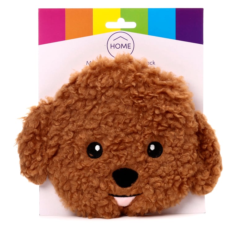 Microwavable Plush Lavender Heat Pack - Cavapoo Fluffy Dog Head: Child-Safe Home Remedy for Relief
