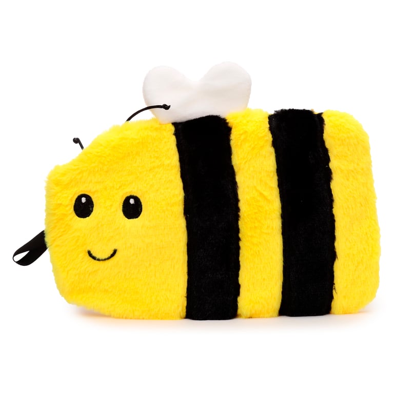 Hot Water Bottle with Plush Bumble Bee Cover 650ml - CE Marked Safety Standard