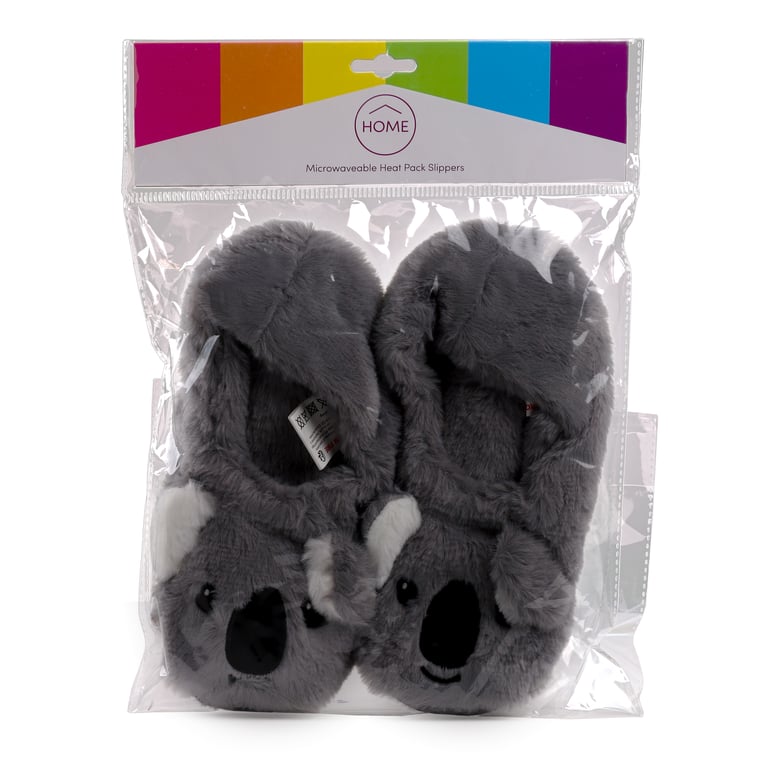 Toesties Heat Wheat Pack Warmer Slippers - Koala, Cozy Heatable Slippers with Wheat & Lavender Seeds for Warm Feet