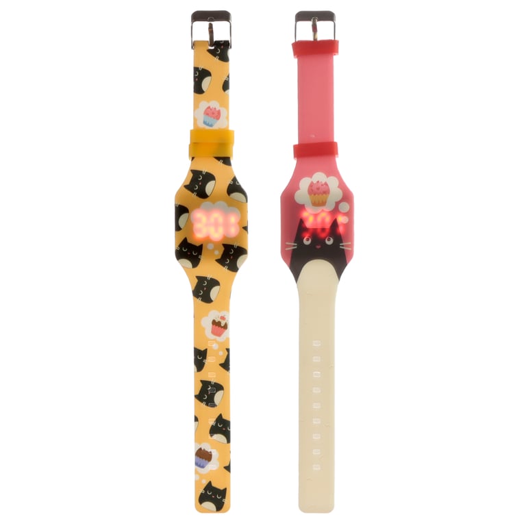 Silicone Digital Watch - Feline Fine Cat with CE Marking and Batteries Included