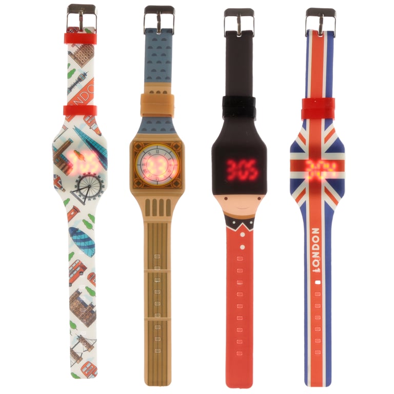 Silicone London Icons Digital Watch - CE Marked, CR2016 Battery Included