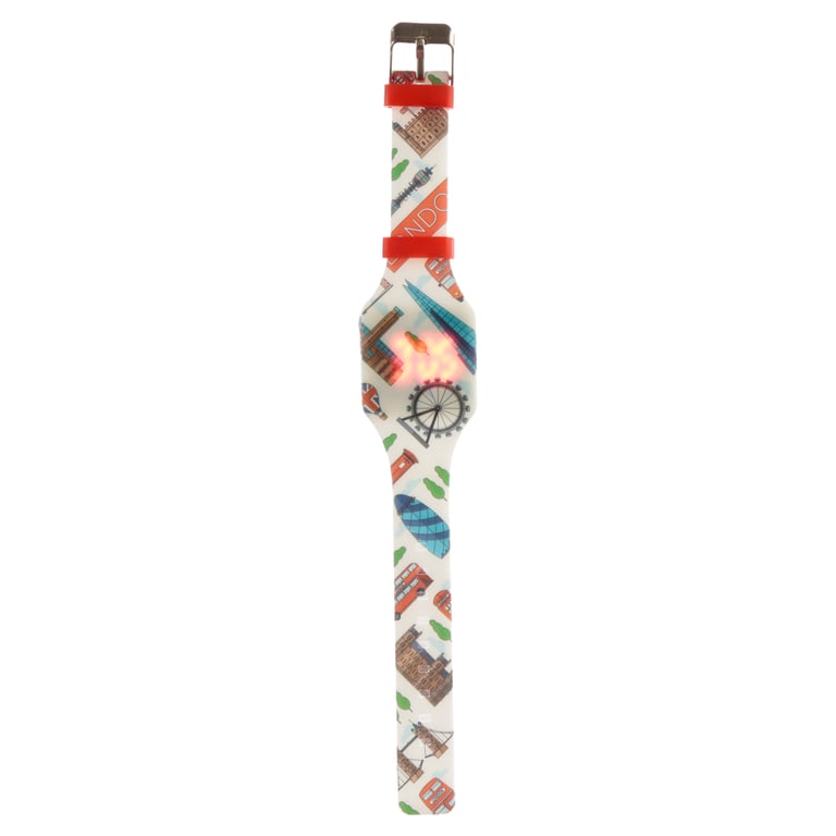 Silicone London Icons Digital Watch - CE Marked, CR2016 Battery Included