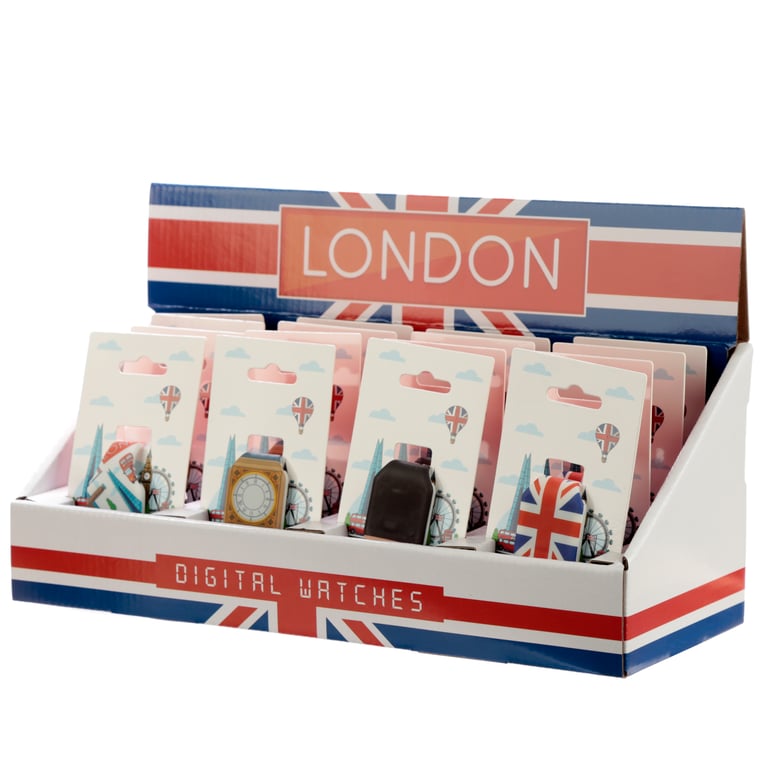 Silicone London Icons Digital Watch - CE Marked, CR2016 Battery Included