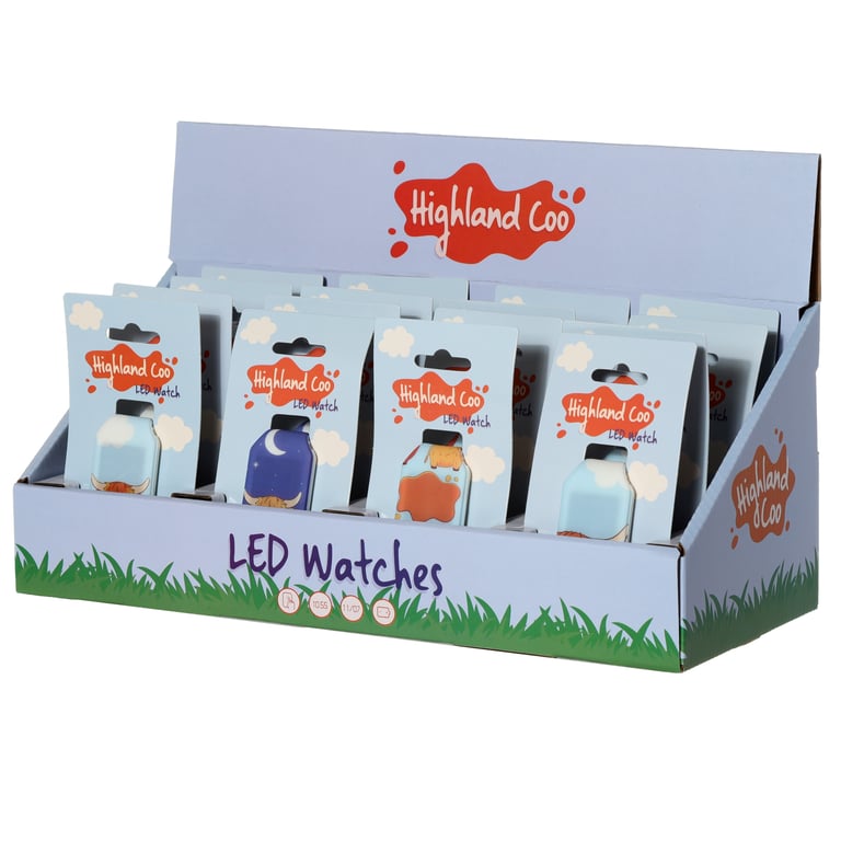 Silicone Digital Watch - Highland Coo Cow CE Marked with Date & Time Display and CR2016 Battery Included