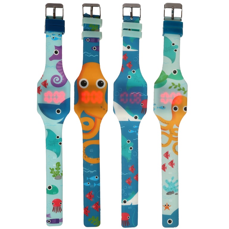 Silicone Digital Watch - Splosh Sealife Waterproof with CR2016 Battery Included