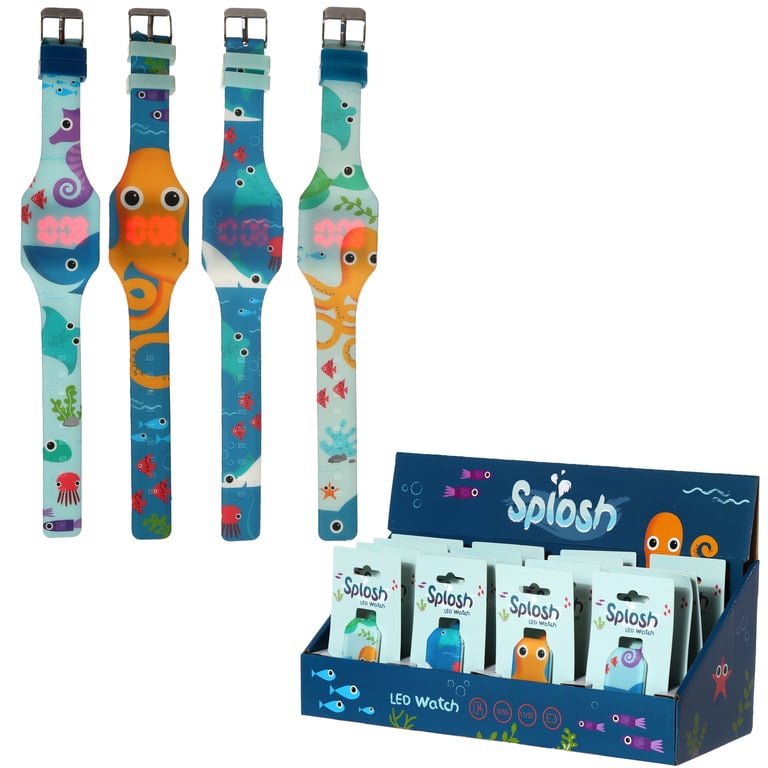 Silicone Digital Watch - Splosh Sealife Waterproof with CR2016 Battery Included
