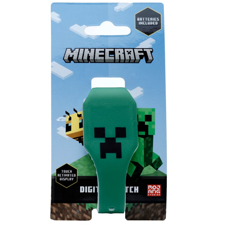 Silicone Digital Watch - Minecraft Faces, Licensed and Battery Operated