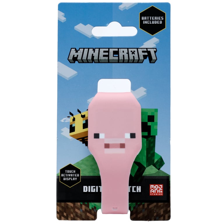 Silicone Digital Watch - Minecraft Faces, Licensed and Battery Operated