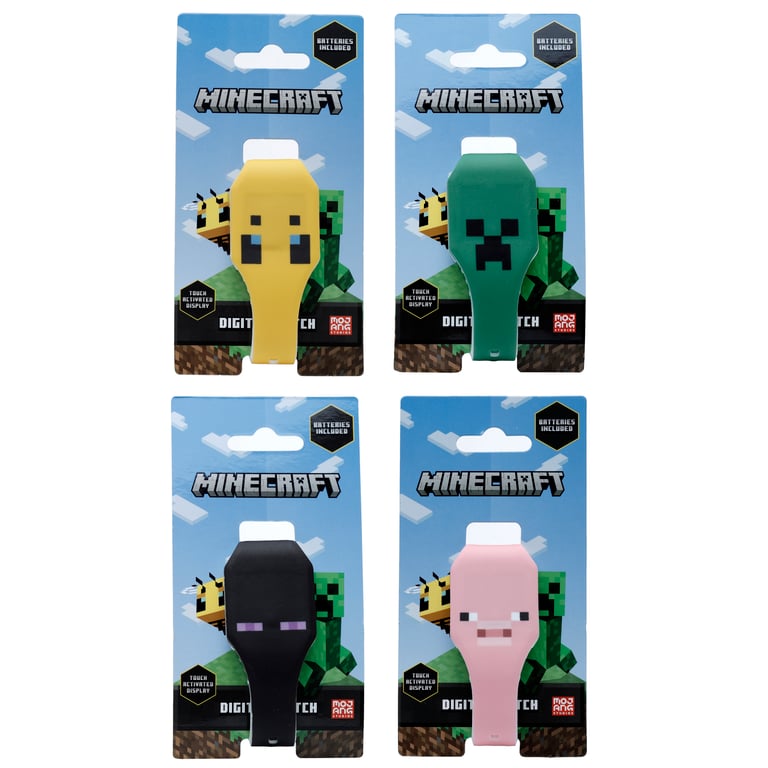 Silicone Digital Watch - Minecraft Faces, Licensed and Battery Operated