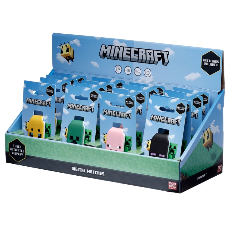 Silicone Digital Watch - Minecraft Faces, Licensed and Battery Operated