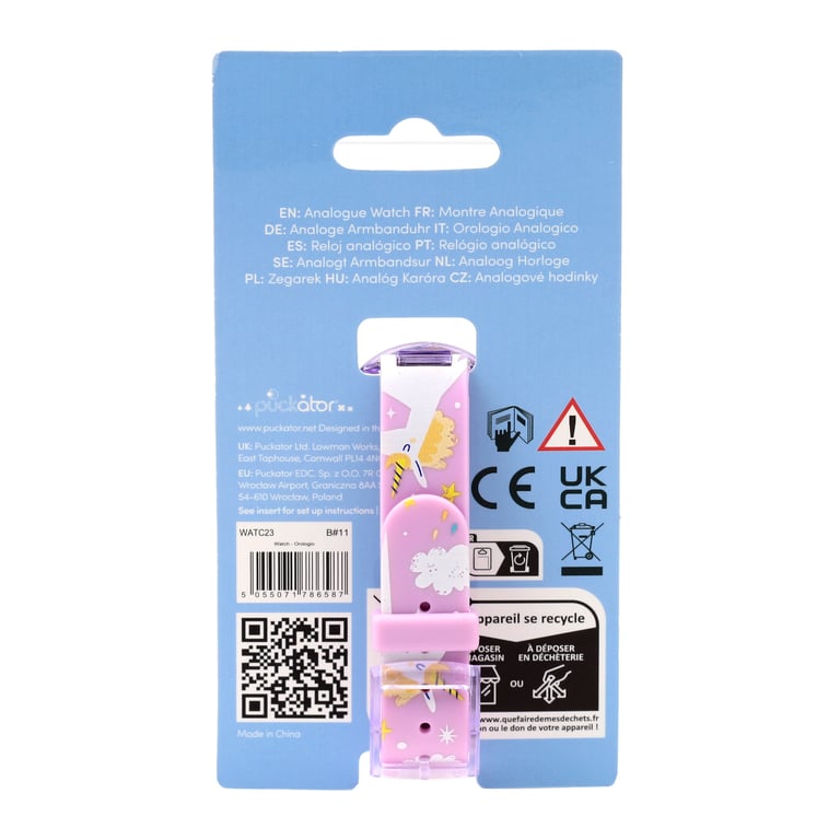 Analogue Unicorn Magic Watch - PVC Metal Design with LR626 Battery Included, CE/UKCA Marked