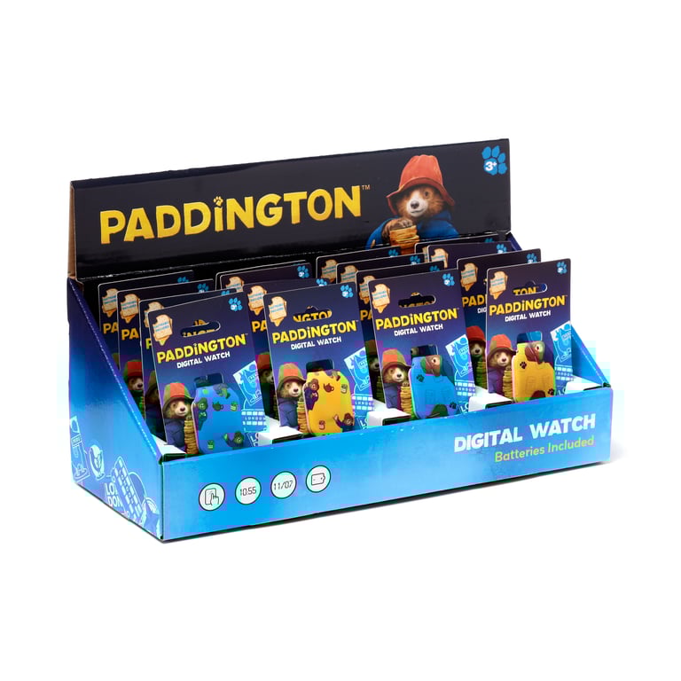 Silicone Digital Watch - Paddington Bear, CR2016 Battery Included