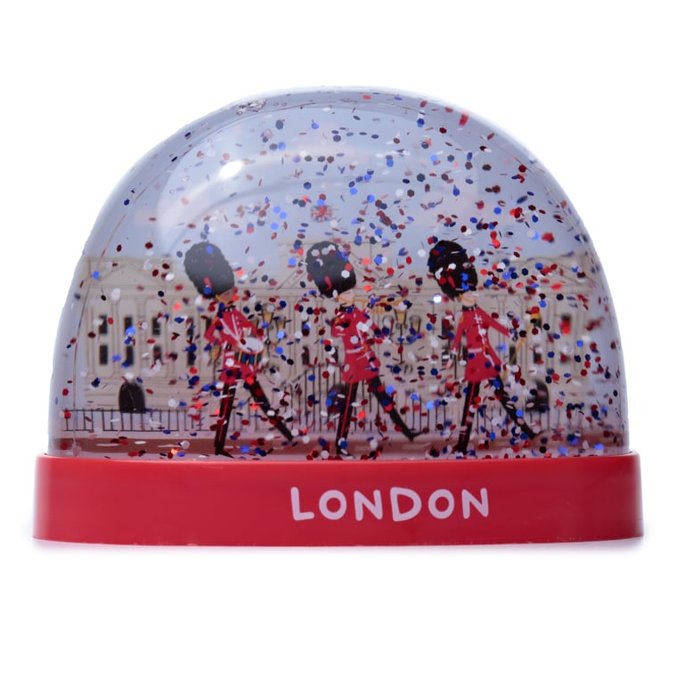 Large Collectable Snow Storm - London Icons Guardsmen Parade Figurines Made from ABS Plastic & Glitter
