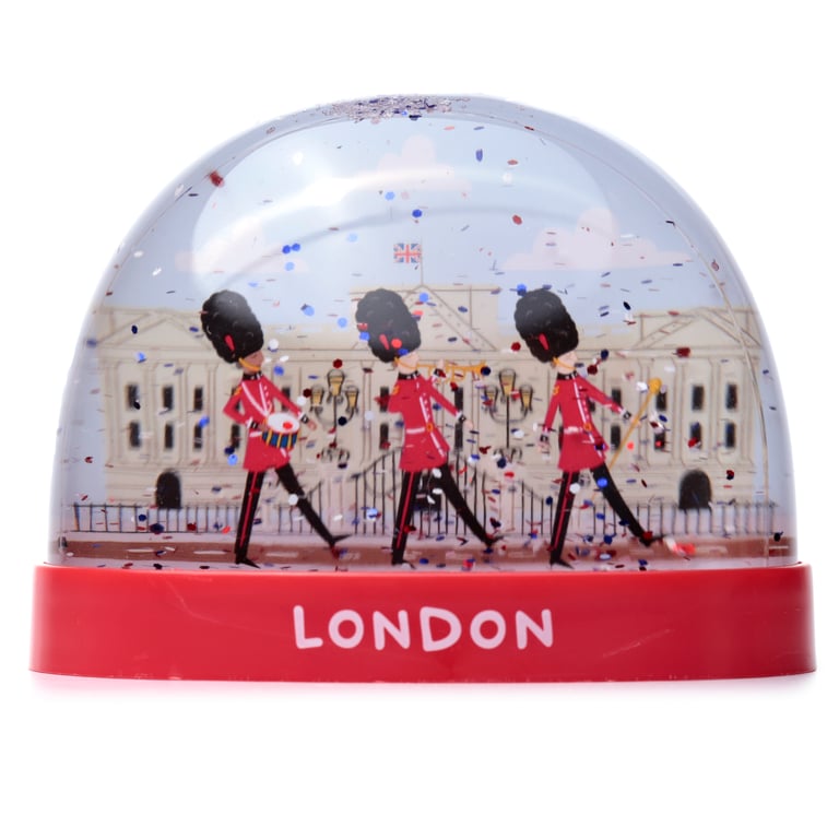 Large Collectable Snow Storm - London Icons Guardsmen Parade Figurines Made from ABS Plastic & Glitter