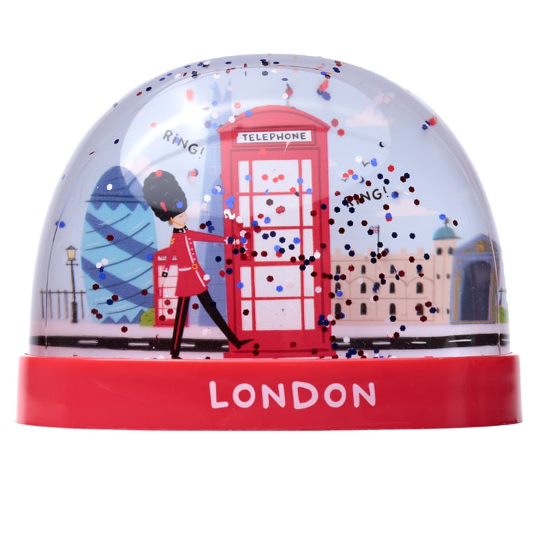 Collectable Snow Storm Large Red Telephone Box Figurine - London Icons Plastic ABS with Glitter