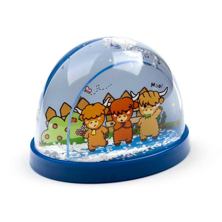 Licensed Collectable Snow Storm Adoramals Highland Coo Cow - Glittery ABS Plastic Toy